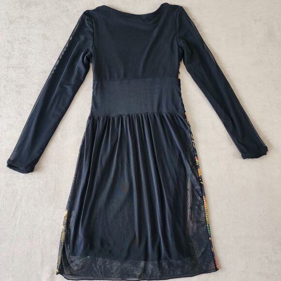 Desigual by Christian Lacoix XS pleated mesh waist Artsy Boho Festival floral - Picture 9 of 16